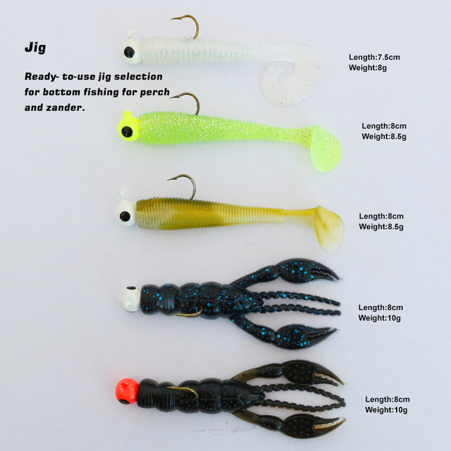 Индивидуальная форель/окунь/pike/Zander Fishing Kit с джиг -головкой Twister