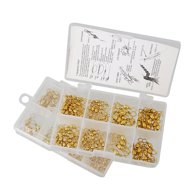 Roestvrijstalen visserij swivel#2/#4/#6/#8 vat swivel assortiment voor rivier- en stroomvissen